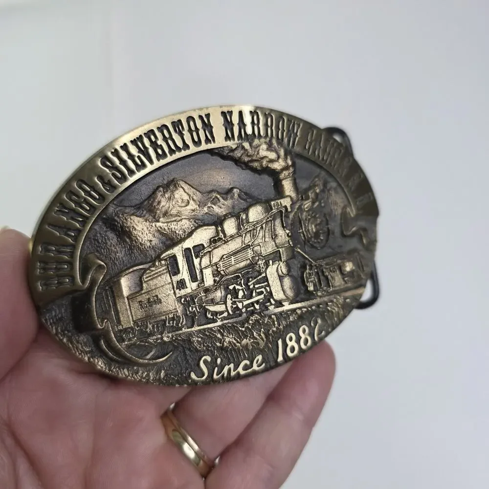 Vintage Belt Buckle 1984 Solid Bronze Durango & Silverton Narrow Gauge Railroad
